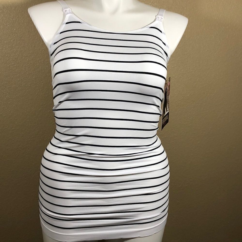 Feathers Maternity one size black striped nursing